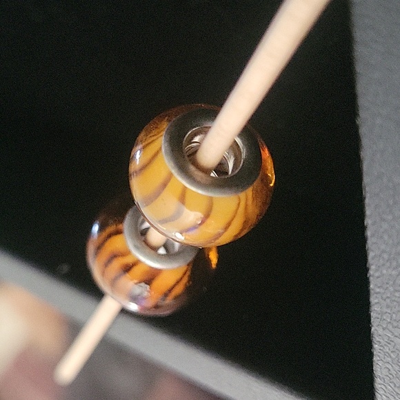 925 Glass beads/charms. Matching pair. - Picture 2 of 5